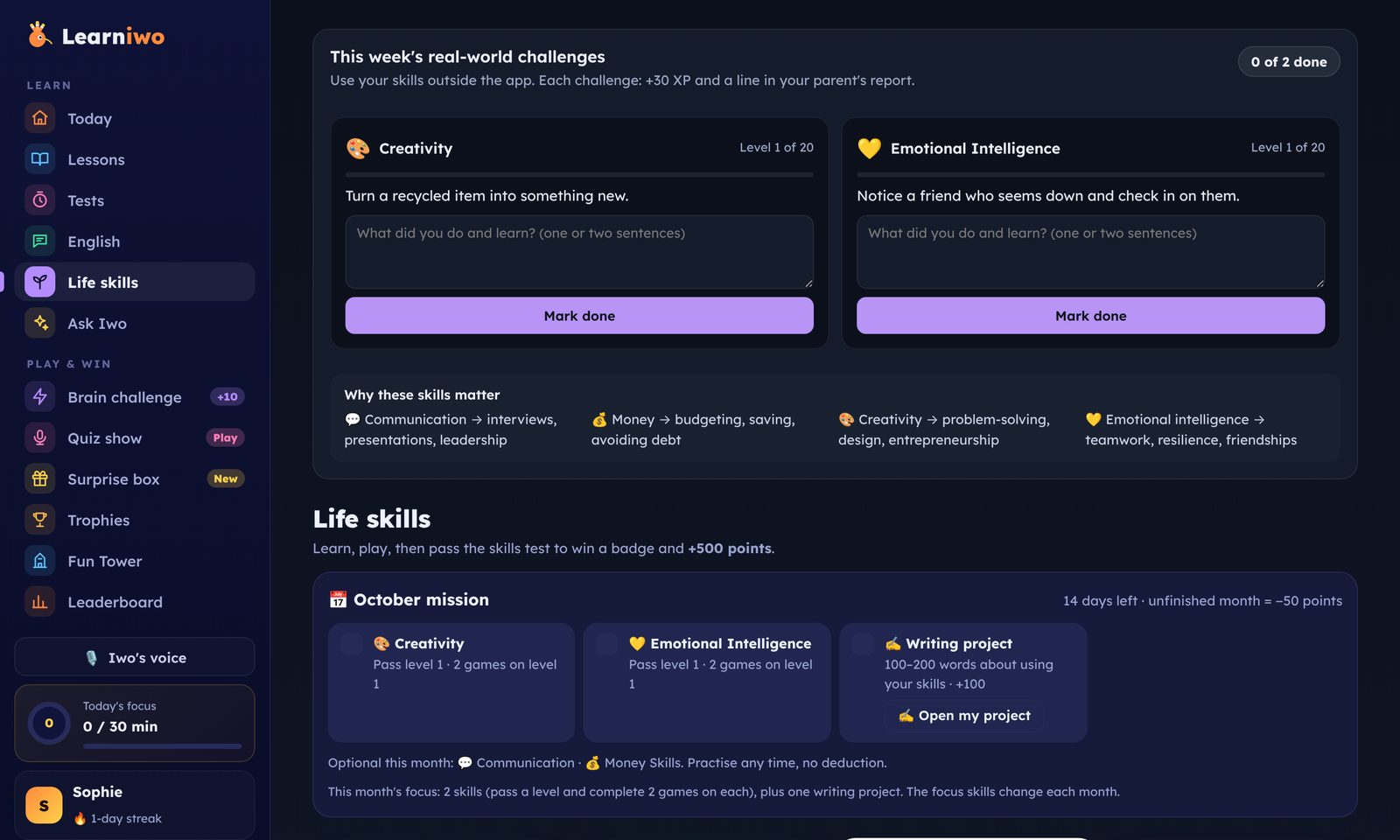 Life skills: real-world challenges in creativity and emotional intelligence