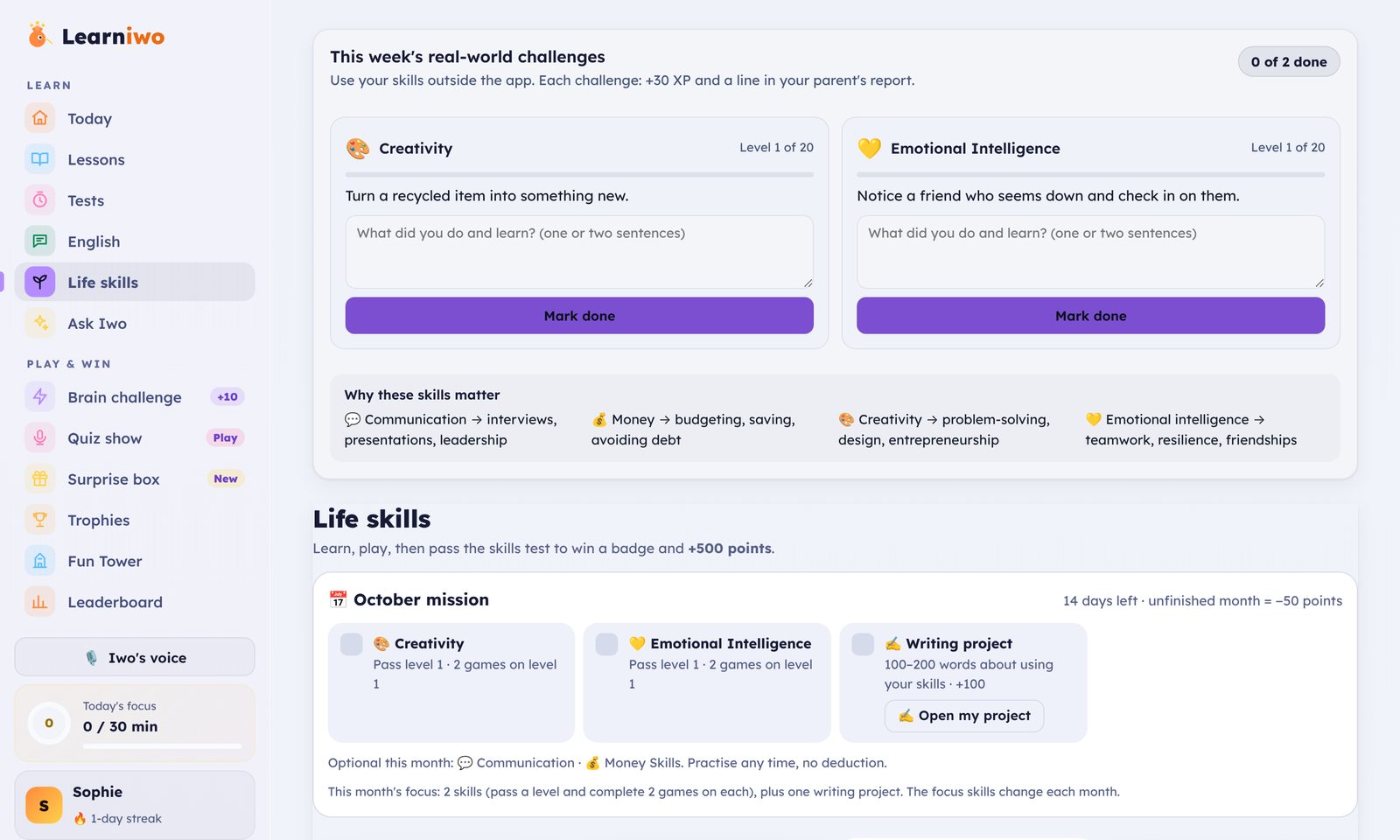 Life skills: real-world challenges in creativity and emotional intelligence